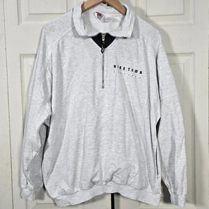 Vintage Nike Town Portland Oregon 1/4 Zip Pullover Sweatshirt Medium 100% Cotton